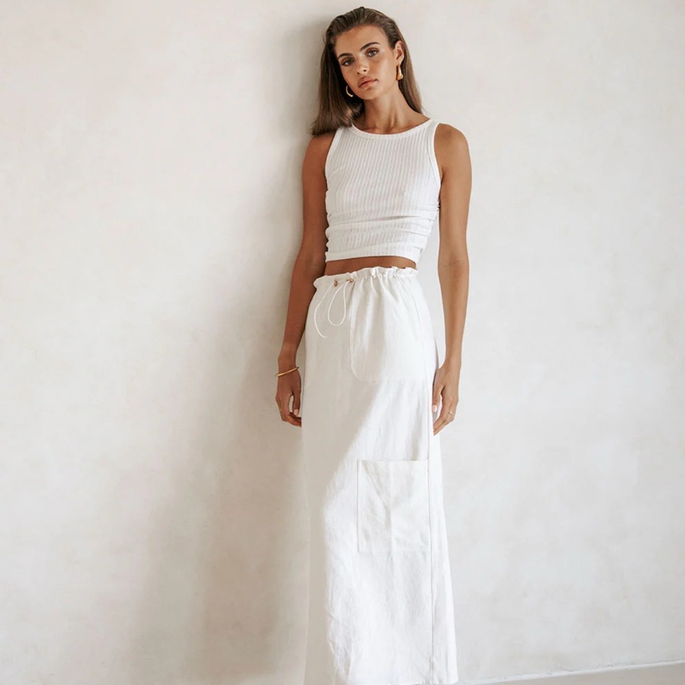 Sabo Skirt White Maxi Skirt